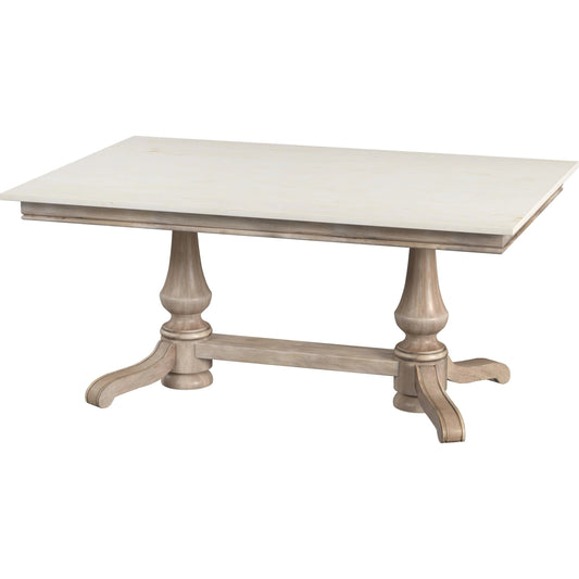 Danielle Dining Table by Butler Specialty Company in sandalwood beige. Made from marble, mahogany wood, plywood in a traditional style.