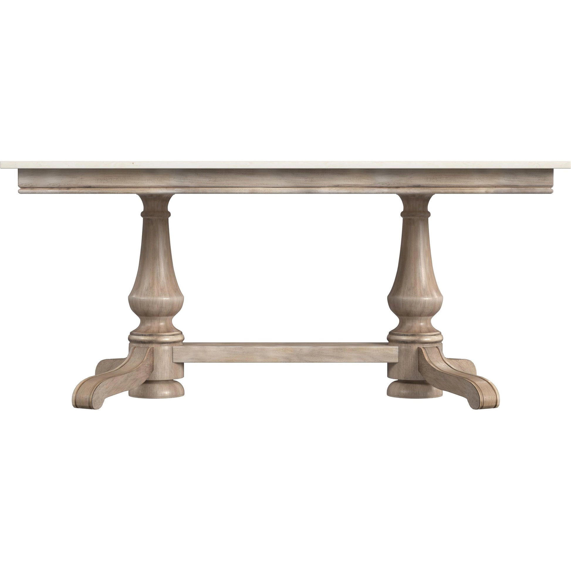 Danielle Dining Table by Butler Specialty Company in sandalwood beige. Made from marble, mahogany wood, plywood in a traditional style.