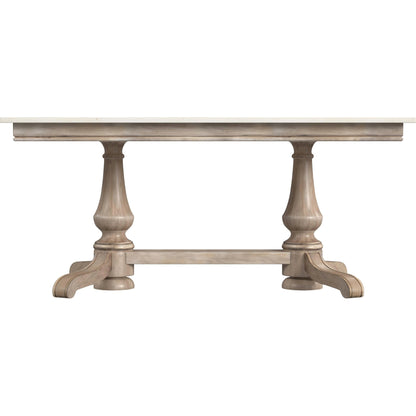 Danielle Dining Table by Butler Specialty Company in sandalwood beige. Made from marble, mahogany wood, plywood in a traditional style.