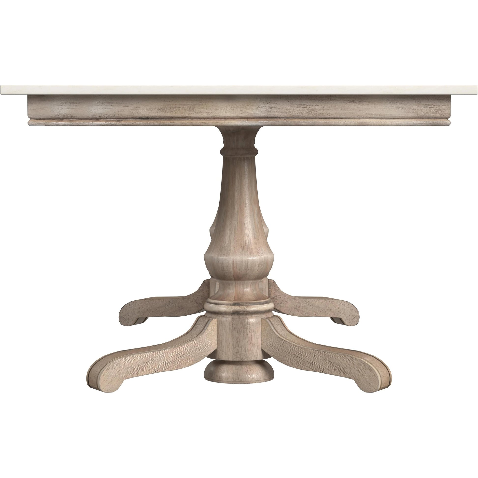 Danielle Dining Table by Butler Specialty Company in sandalwood beige. Made from marble, mahogany wood, plywood in a traditional style.