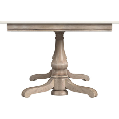 Danielle Dining Table by Butler Specialty Company in sandalwood beige. Made from marble, mahogany wood, plywood in a traditional style.