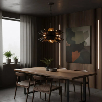 Botanic Panic 13 Light Pendant by Varaluz in bronze, brown. Made from steel in a unique style.