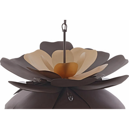 Botanic Panic 13 Light Medium Pendant by Varaluz in bronze, brown. Made from steel in a unique style.
