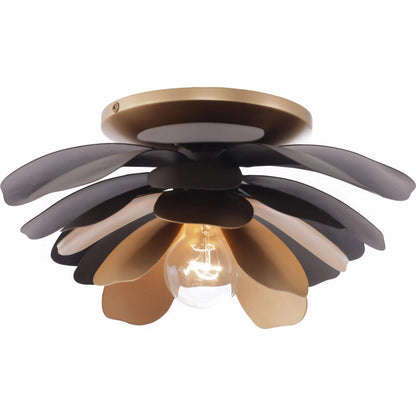 Botanic Panic 1 Light Wall or Ceiling Flush Mount by Varaluz in bronze, brown. Made from steel in a unique style.