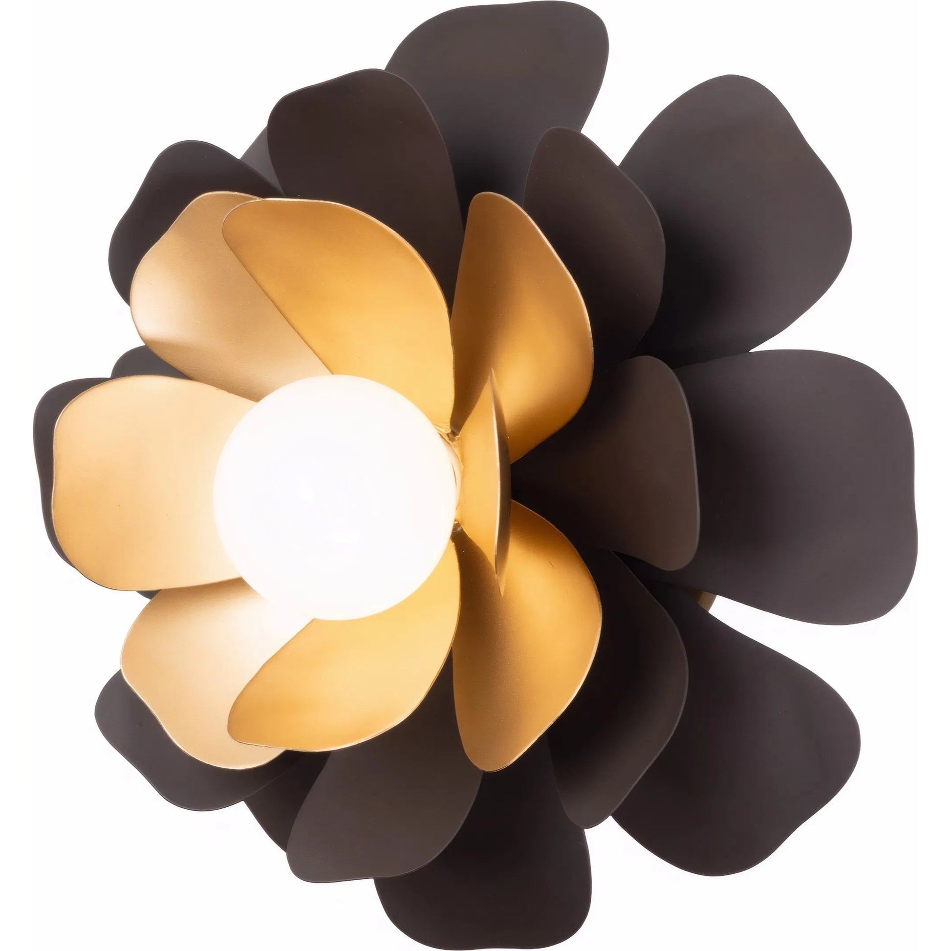 Botanic Panic 1 Light Wall or Ceiling Flush Mount by Varaluz in bronze, brown. Made from steel in a unique style.