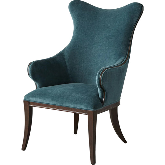 Evelyn Chair by Global Views. Made from rubber, 100% cotton, 50, 000 double rubs (wyzenbeek scale) in a traditional style.