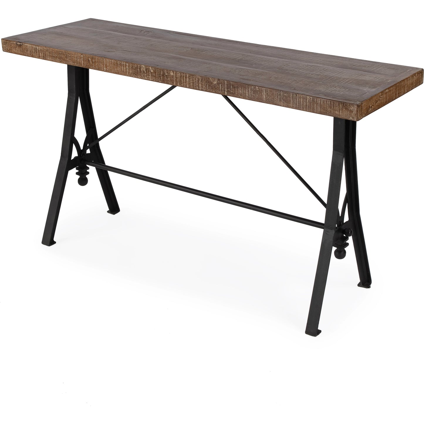 001 SI-2077768 | Primary Silo | Croyden Console Table by Butler Specialty Company in medium brown and industrial chic. Made from iron, mango wood in a modern style.