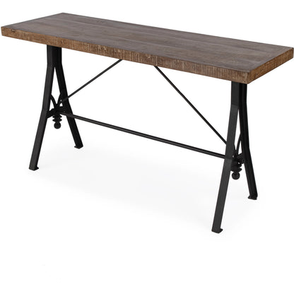 Croyden Console Table by Butler Specialty Company in medium brown and industrial chic. Made from iron, mango wood in a modern style.