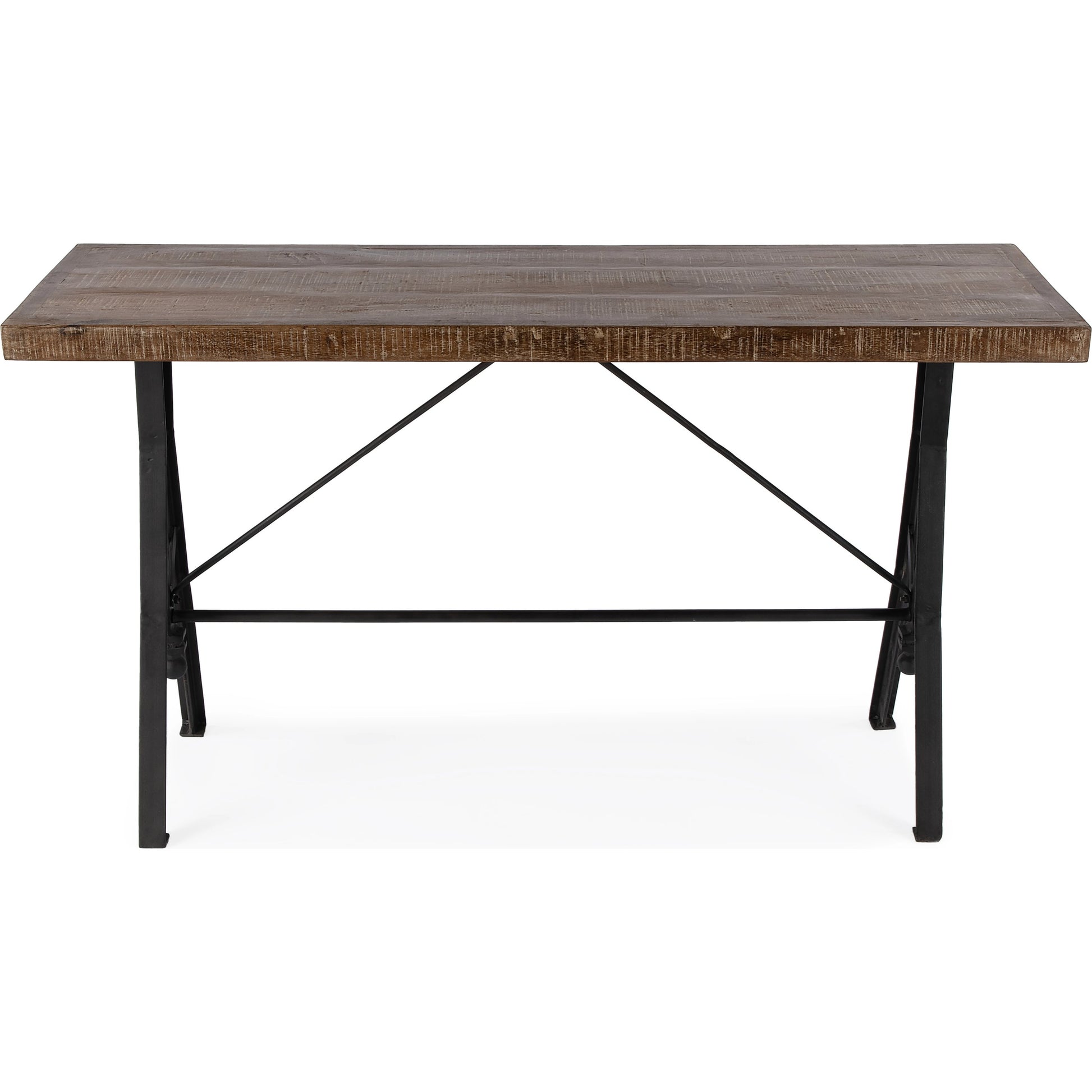 Croyden Console Table by Butler Specialty Company in medium brown and industrial chic. Made from iron, mango wood in a modern style.