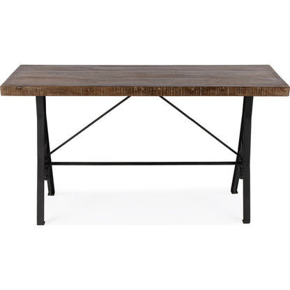 Croyden Console Table by Butler Specialty Company in medium brown and industrial chic. Made from iron, mango wood in a modern style.