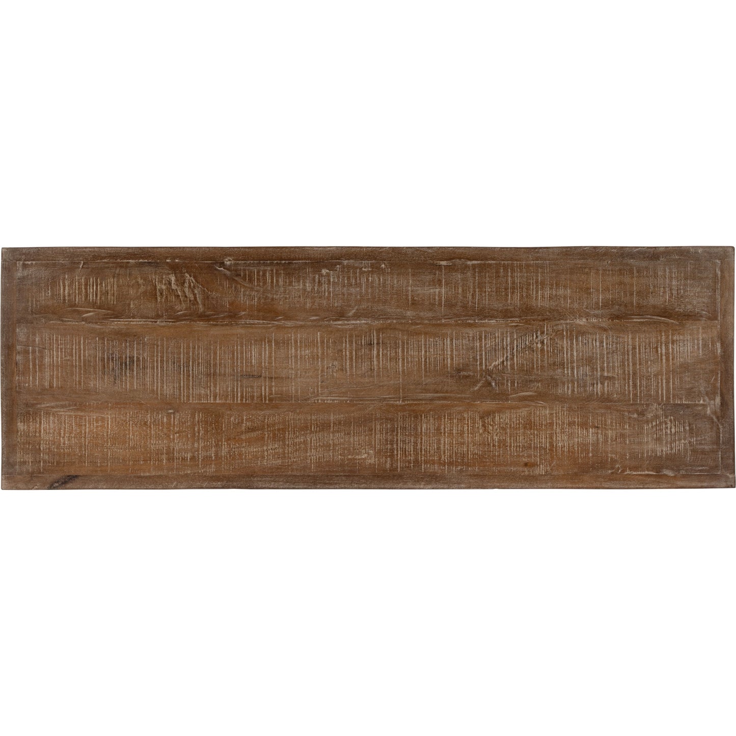 006 SI-2077768 | Closeup | Croyden Console Table by Butler Specialty Company in medium brown and industrial chic. Made from iron, mango wood in a modern style.