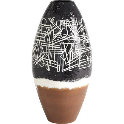 Celebration Vase by Global Views in black, brown. Made from unique in a rustic style.