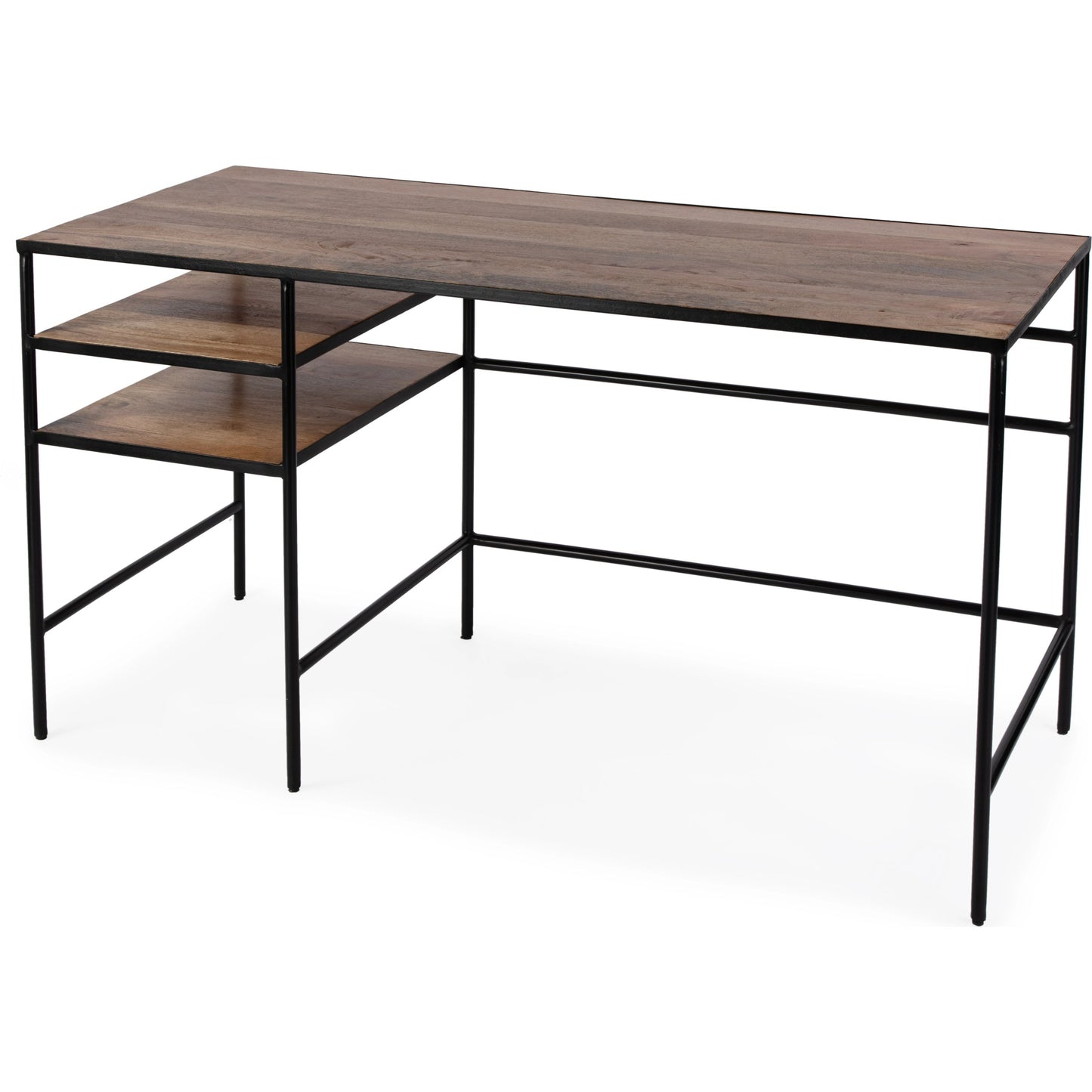 001 SI-2077770 | Primary Silo | Jensen Iron and Wood Writing Desk by Butler Specialty Company in light brown and natural mango. Made from iron, mango wood in a modern style.