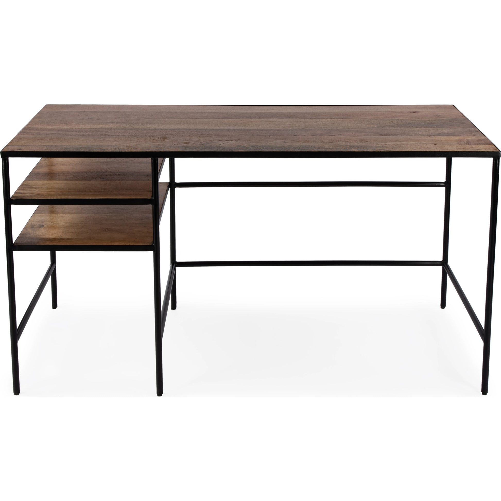 Jensen Iron and Wood Writing Desk by Butler Specialty Company in light brown and natural mango. Made from iron, mango wood in a modern style.