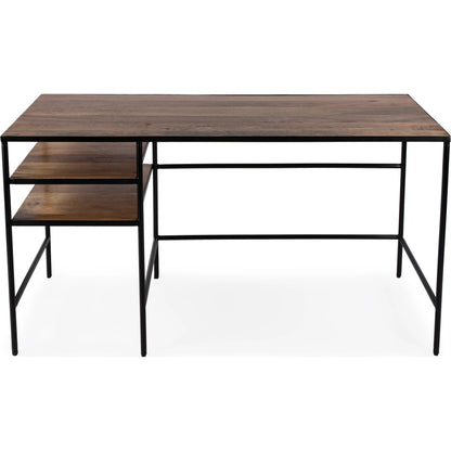 Jensen Iron and Wood Writing Desk by Butler Specialty Company in light brown and natural mango. Made from iron, mango wood in a modern style.