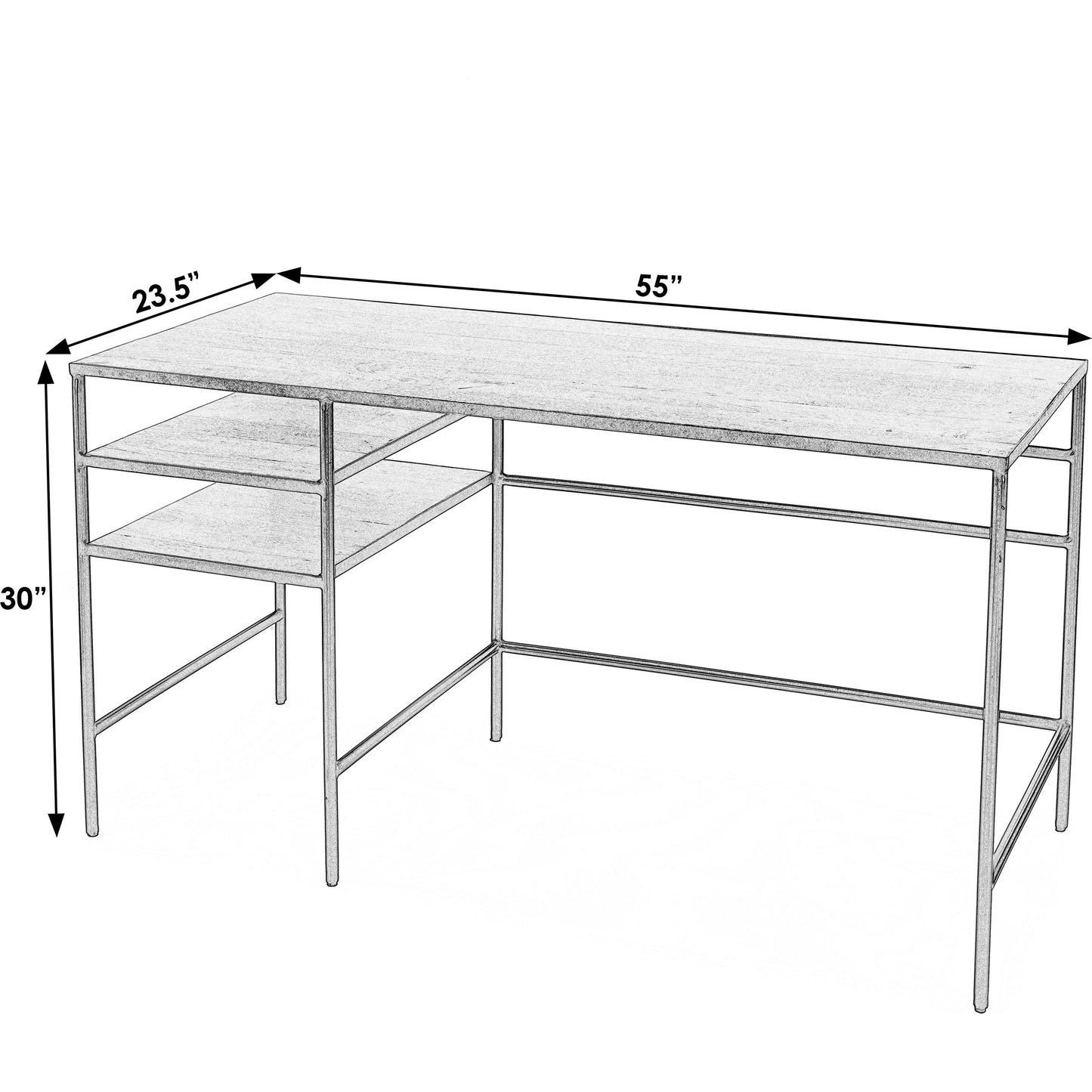 002 SI-2077770 | Additional Silo | Jensen Iron and Wood Writing Desk by Butler Specialty Company in light brown and natural mango. Made from iron, mango wood in a modern style.