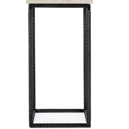 Mabel Marble and Hammered Iron Side Table by Butler Specialty Company in white and black and marble & metal. Made from iron, marble in a modern style.
