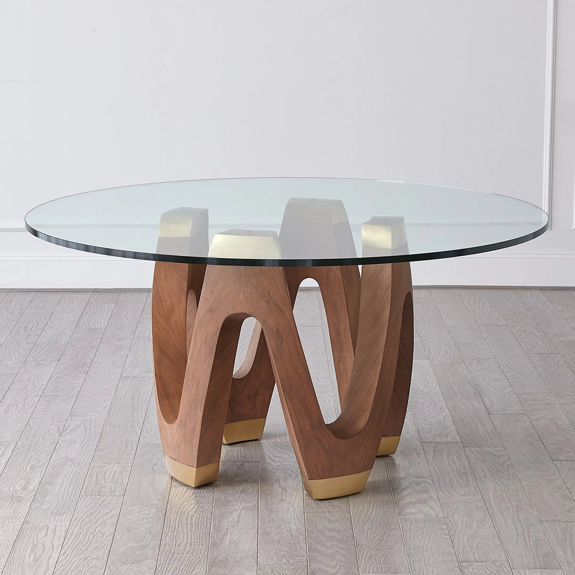 Wave Dining Table by Global Views in natural, red and walnut. Made from unique in a modern style.