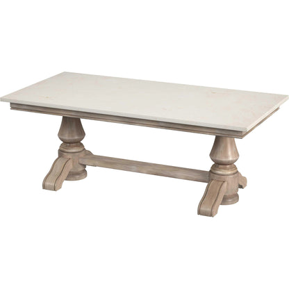 Danielle Coffee Table by Butler Specialty Company in tan, beige and sandalwood beige. Made from marble, mahogany wood, mdf in a traditional style.