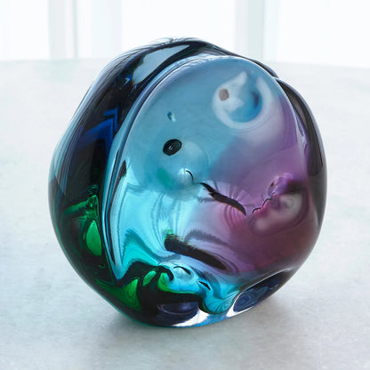 Dimpled Sphere by Global Views. Made from art glass in a eclectic & global style.