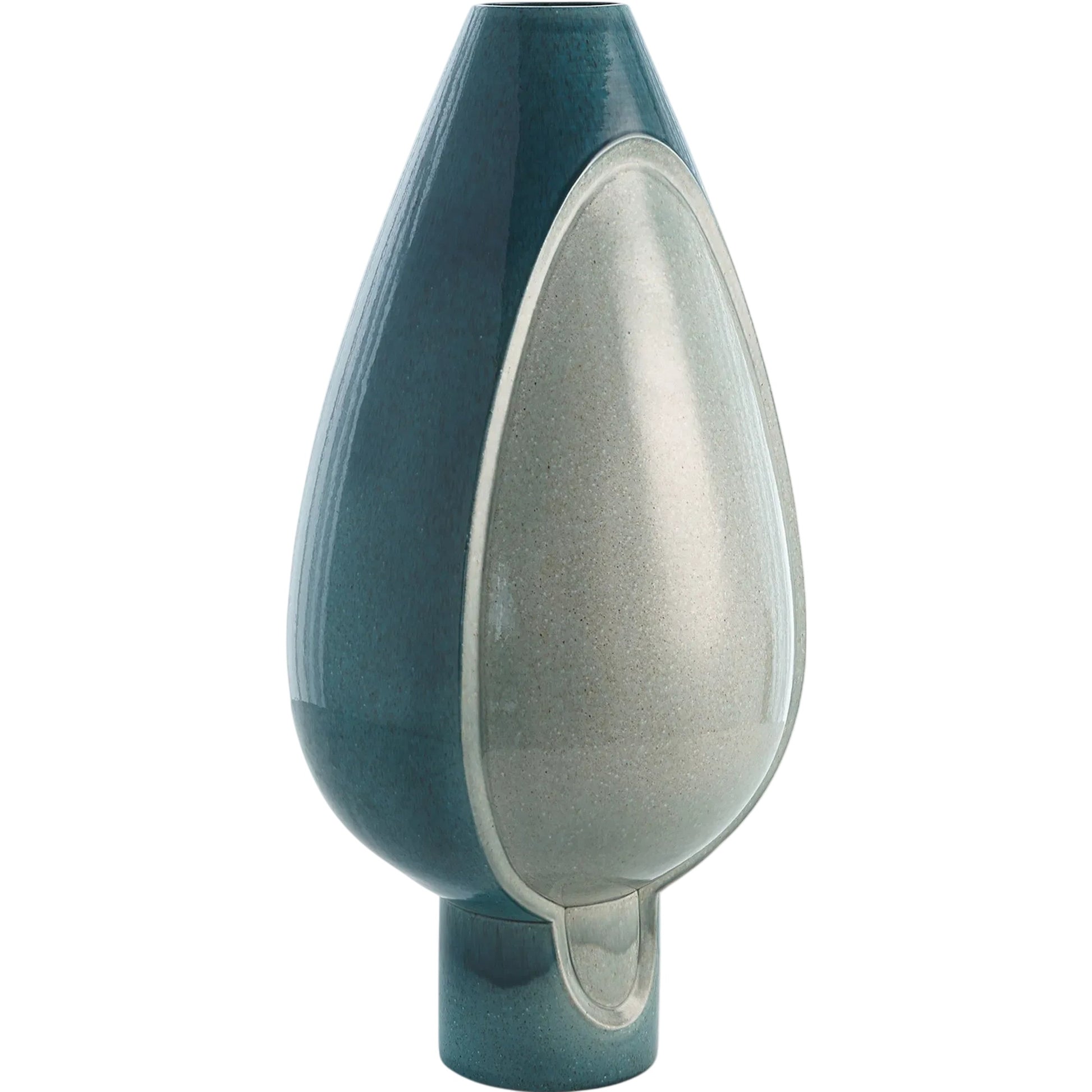 Two Tone Pod Vase by Global Views in azure. Made from ceramic in a modern style.