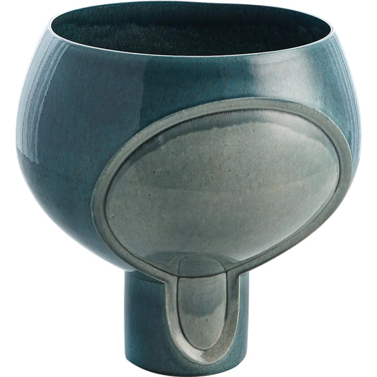 Two Tone Pod Vase by Global Views in azure. Made from ceramic in a modern style.