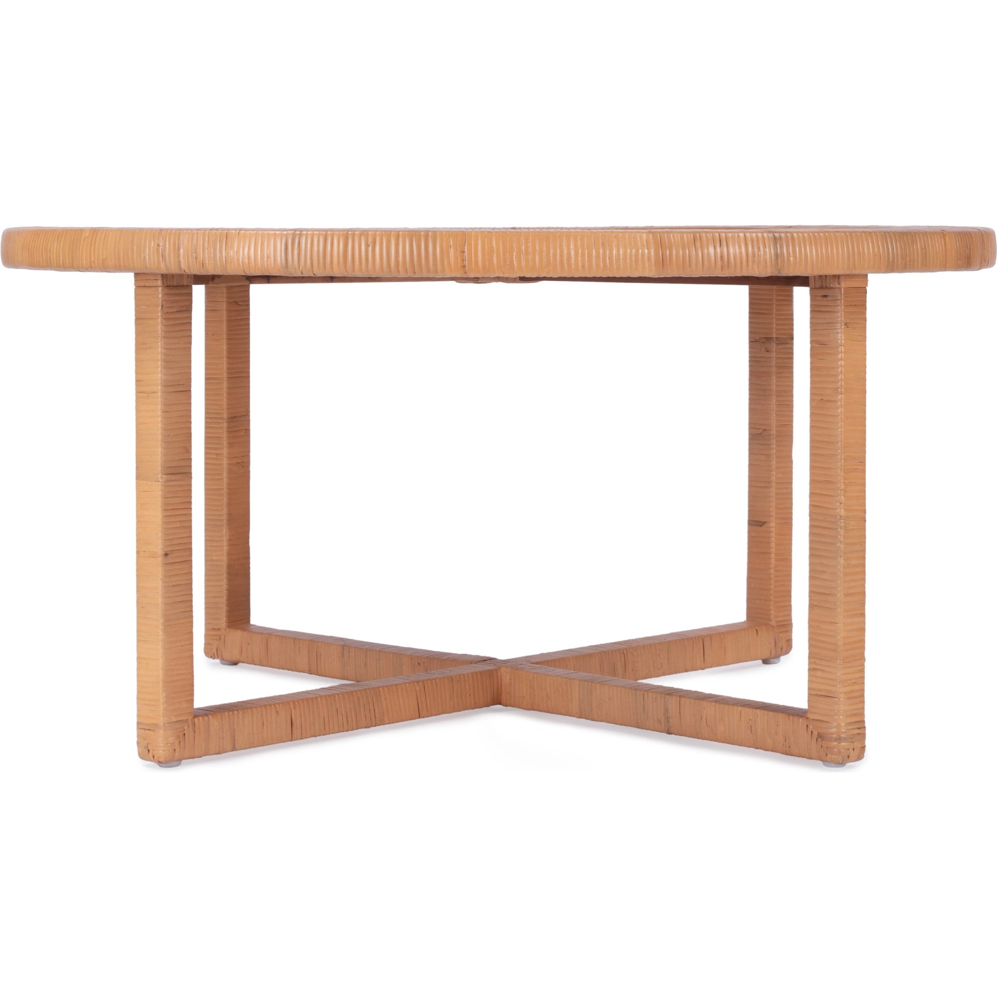 Captiva Round Rattan Coffee Table by Butler Specialty Company in natural and natural rattan. Made from rattan, plywood, rubberwood in a cottage & farmhouse style.