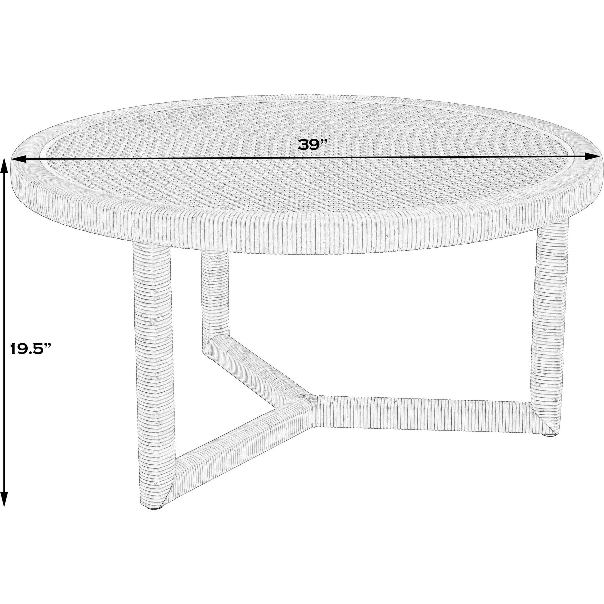 Captiva Round Rattan Coffee Table by Butler Specialty Company in natural and natural rattan. Made from rattan, plywood, rubberwood in a cottage & farmhouse style.