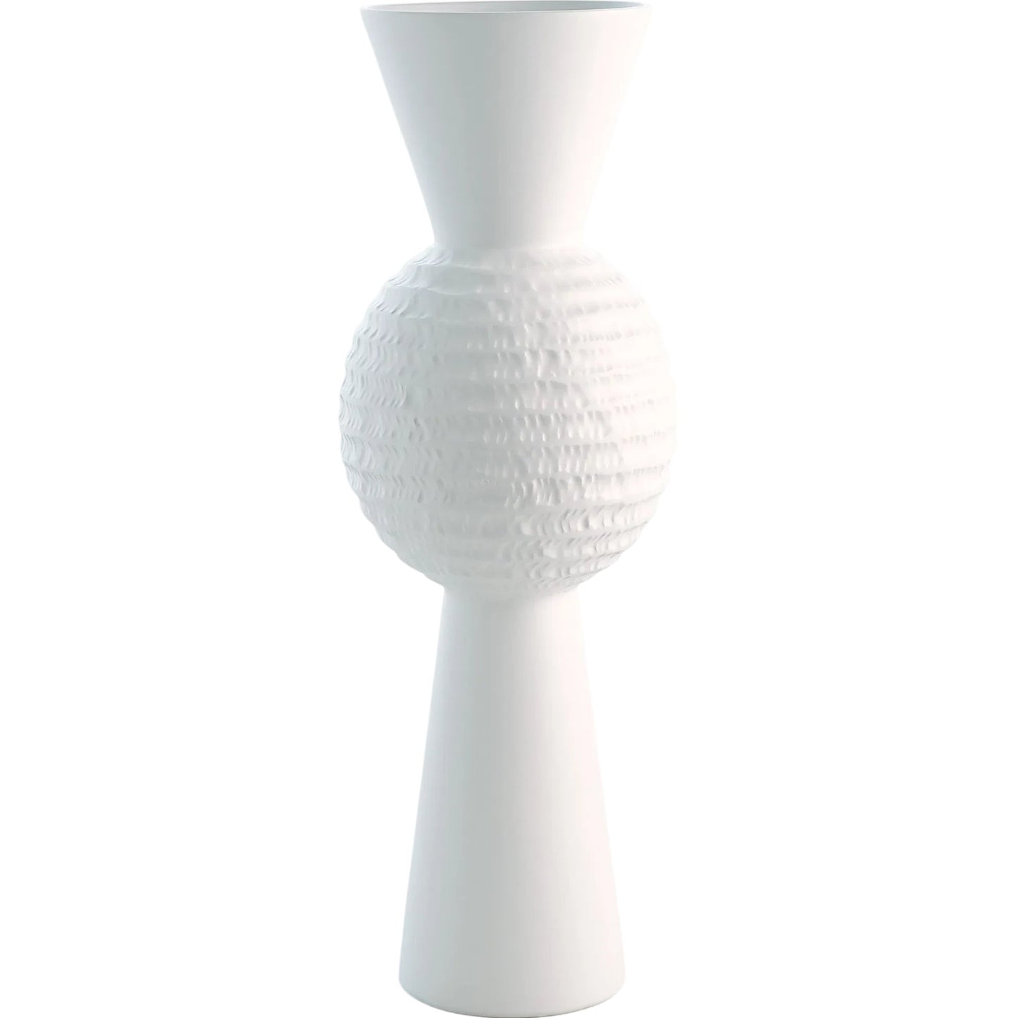 000 SI-2445407 | Primary Silo | Chiseled Orb Vase by Global Views in matte white. Made from ceramic in a modern style.