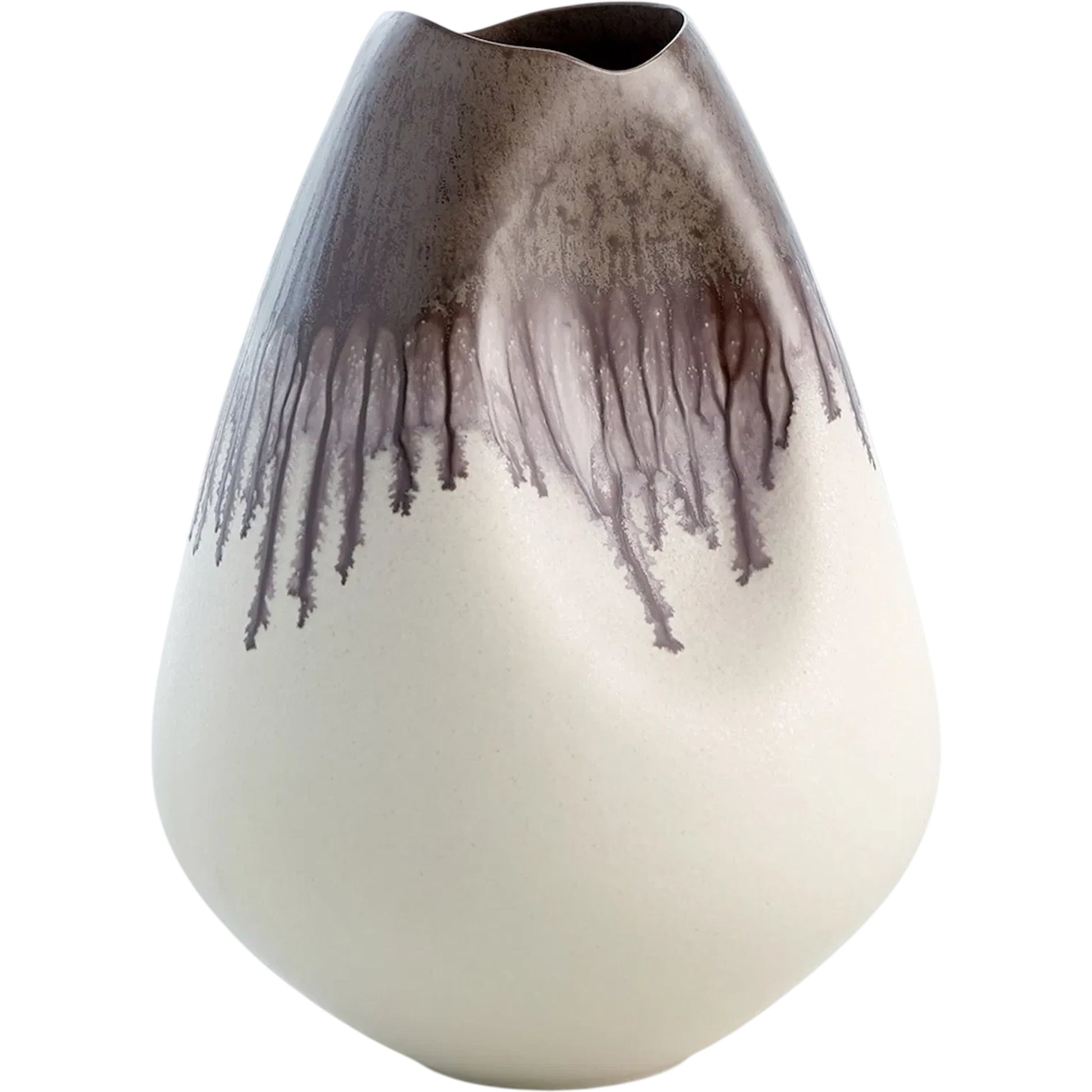 Dented Vase by Global Views in amethyst and ivory. Made from unique in a modern style.