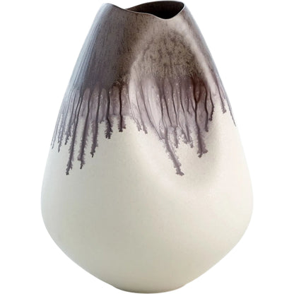 Dented Vase by Global Views in amethyst and ivory. Made from unique in a modern style.