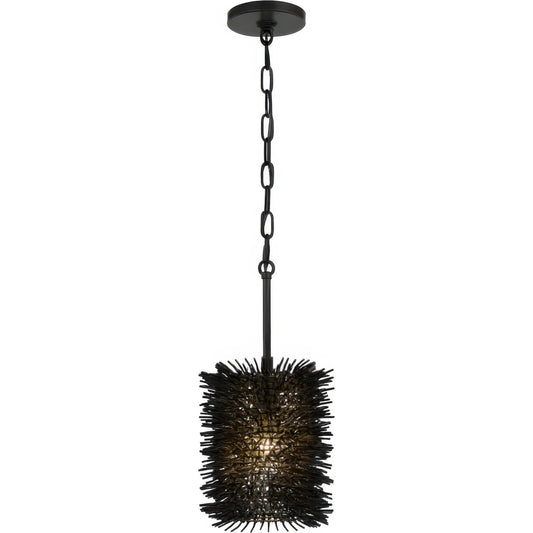 Urchin 1 Light Cylinder Mini Pendant by Varaluz. Made from steel in a unique style.