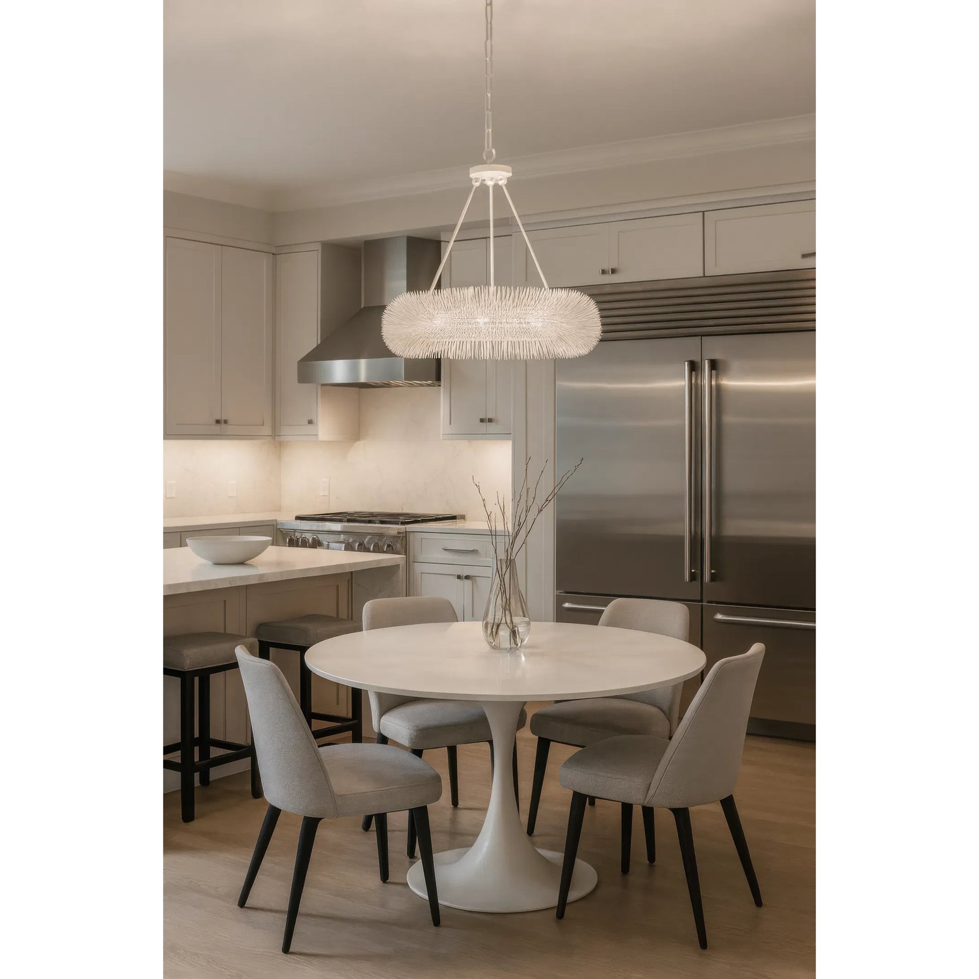 Urchin 6 Light Pendant by Varaluz. Made from steel in a unique style.