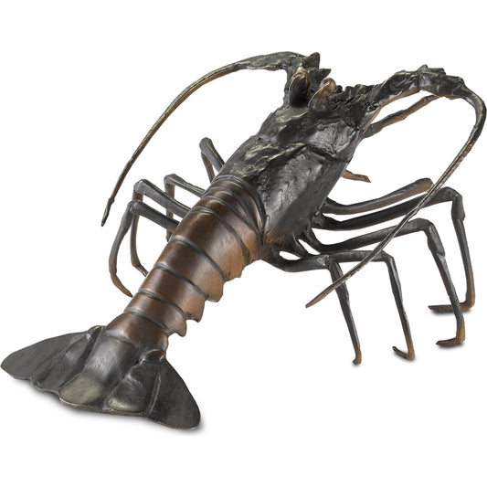 Edo Lobster by Currey and Company in black, bronze. Made from bronze in a coastal style.