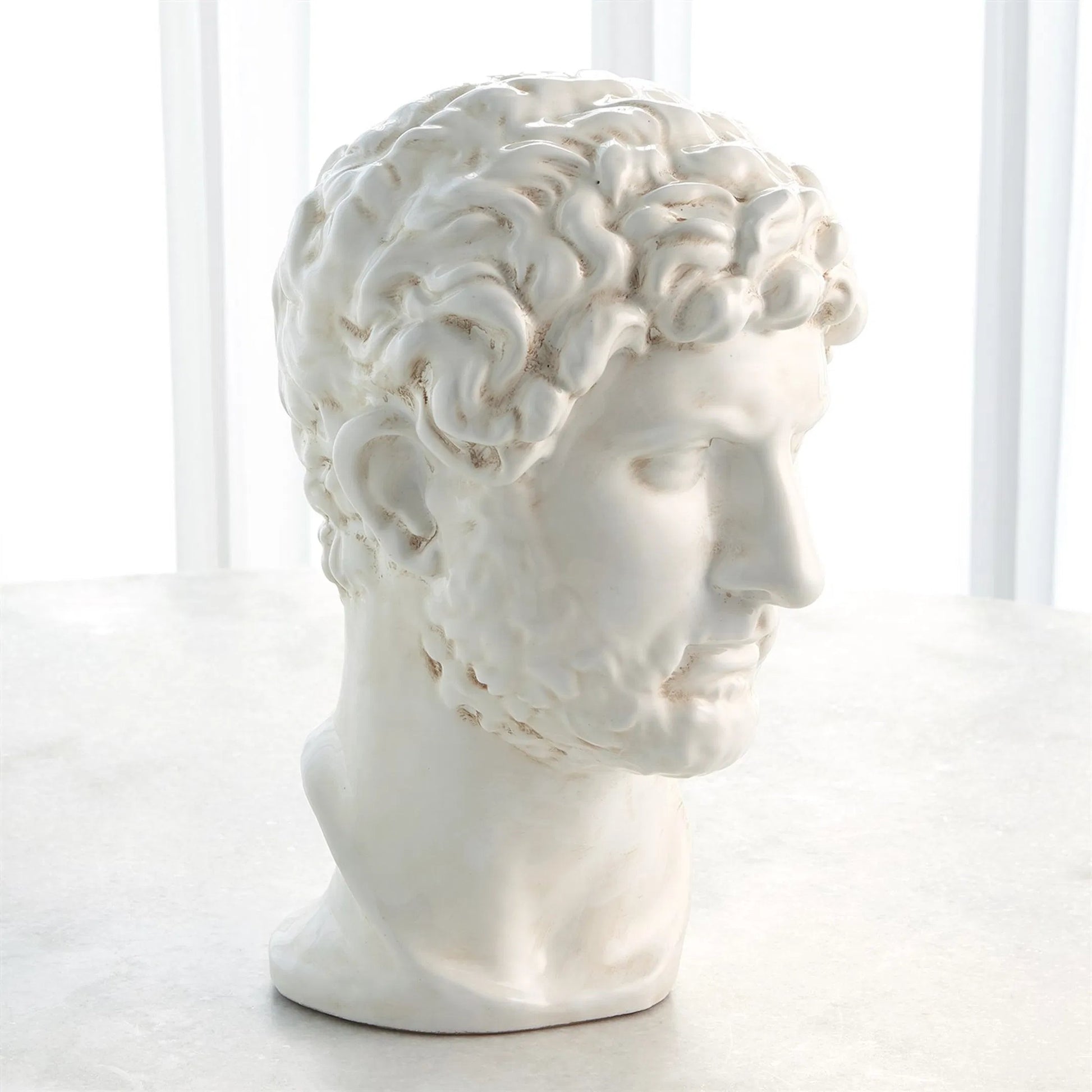 Hadrian Bust by Global Views in white. Made from unique in a modern style.