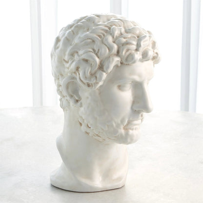 Hadrian Bust by Global Views in white. Made from unique in a modern style.