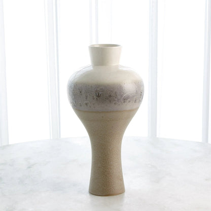 Cream Rises Swell Vase by Global Views in cream and ivory. Made from unique in a modern style.