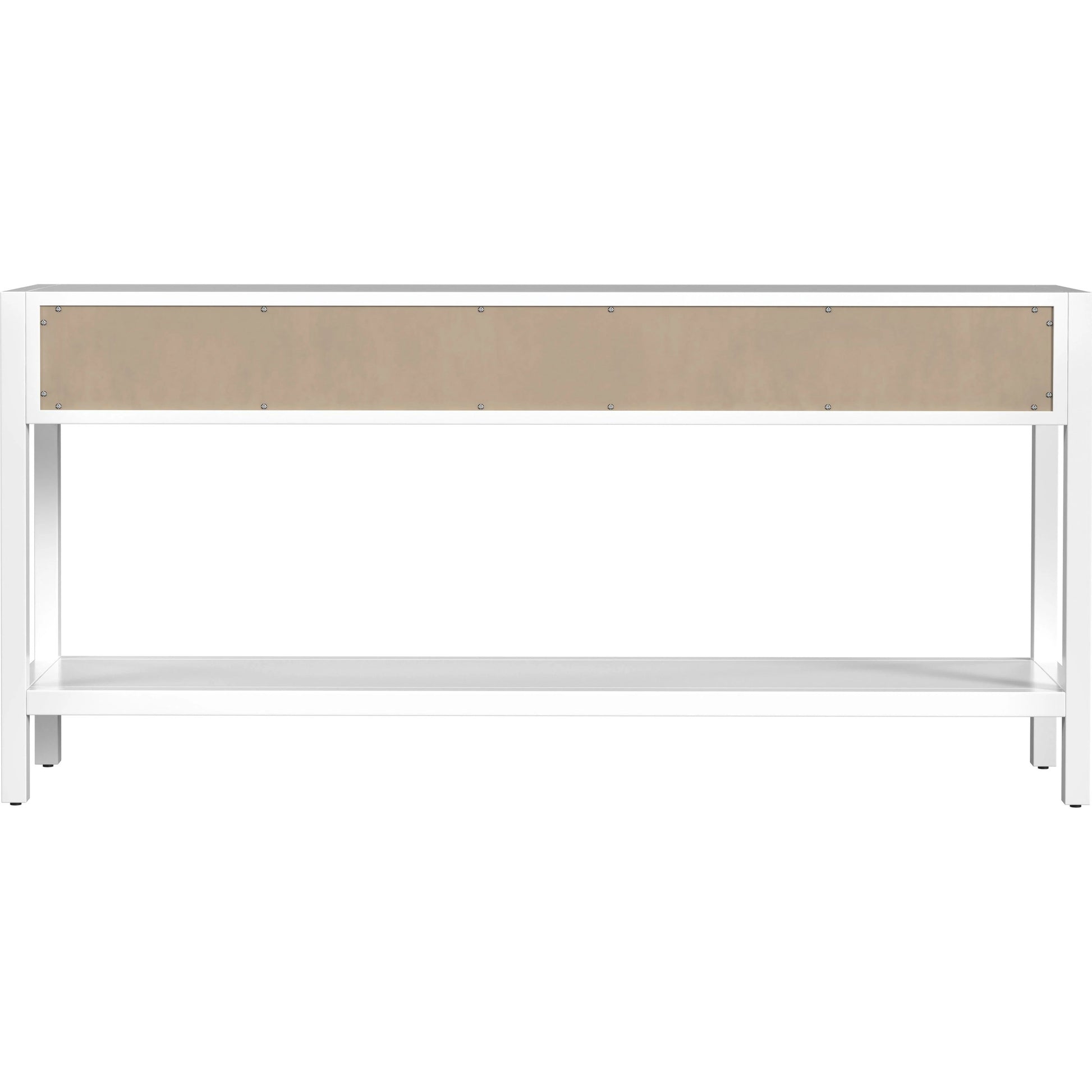 Lark 3-Drawer Console Table by Butler Specialty Company in white. Made from acacia wood, mdf, acacia veneer in a modern style.