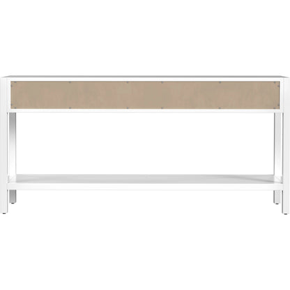 Lark 3-Drawer Console Table by Butler Specialty Company in white. Made from acacia wood, mdf, acacia veneer in a modern style.