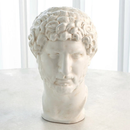 Hadrian Bust by Global Views in white. Made from unique in a modern style.