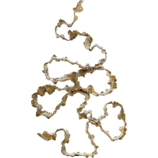 Squiggles Sculpture by Global Views in gold, white and marble. Made from unique in a unique style.