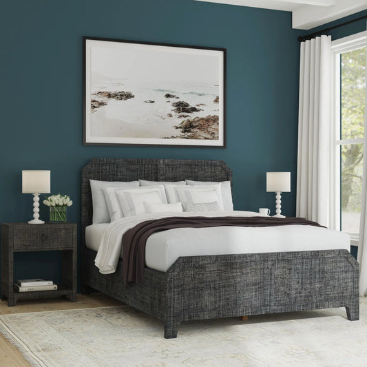 Bar Harbor Raffia Panel Bed by Butler Specialty Company. Made from gmelina solids, mdf, saguran raffia in a modern style.