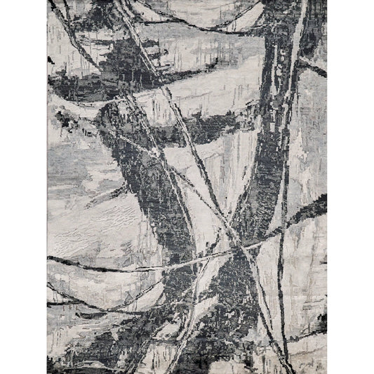 Floor Art 5707 Rug by Exquisite Rugs in silvery, dark gray. Made from bamboo silk in a unique style.