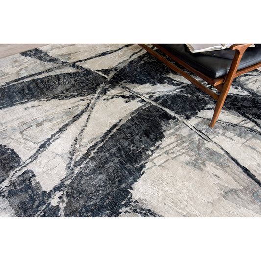 Floor Art 5707 Rug by Exquisite Rugs in silvery, dark gray. Made from bamboo silk in a unique style.