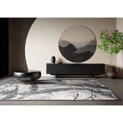 Floor Art 5707 Rug by Exquisite Rugs in silvery, dark gray. Made from bamboo silk in a unique style.