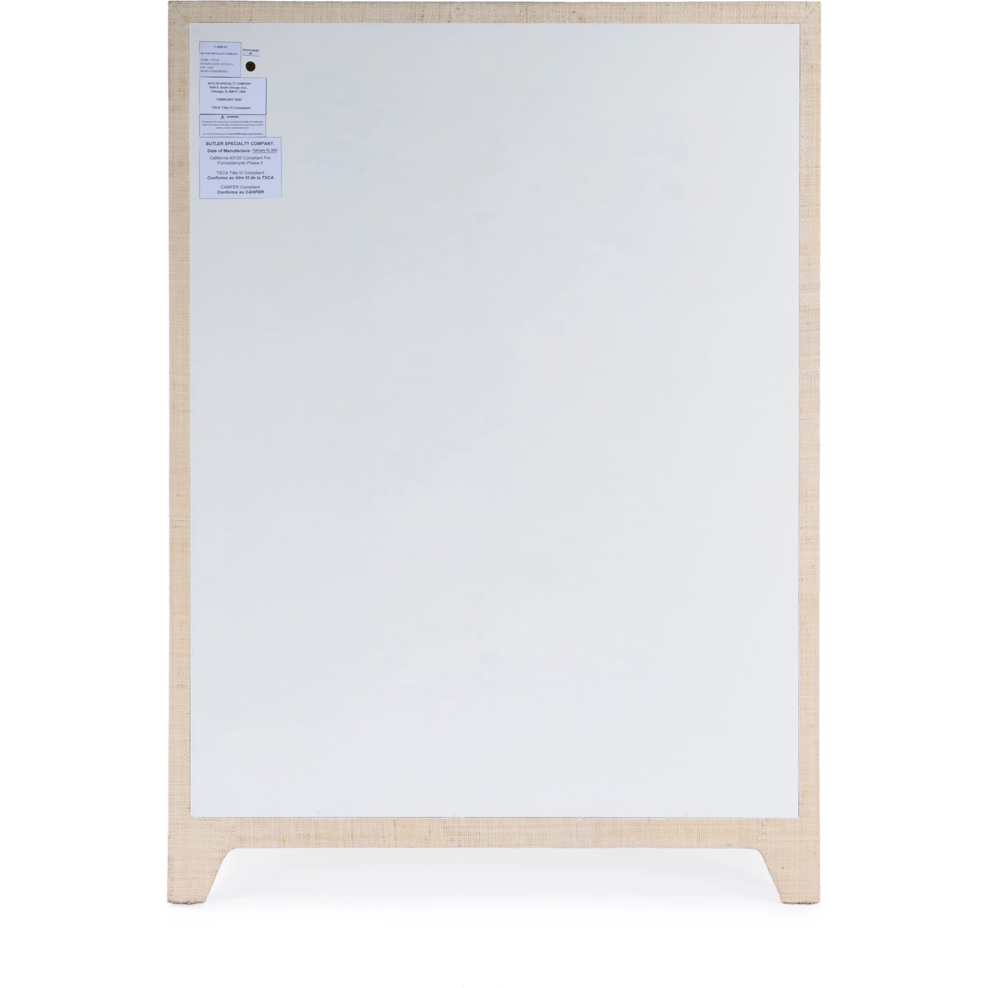 Bar Harbor 5 Drawer Raffia Dresser by Butler Specialty Company. Made from gmelina solids, mdf, oak veneer, saguran raffia with zinc handles in a traditional style.