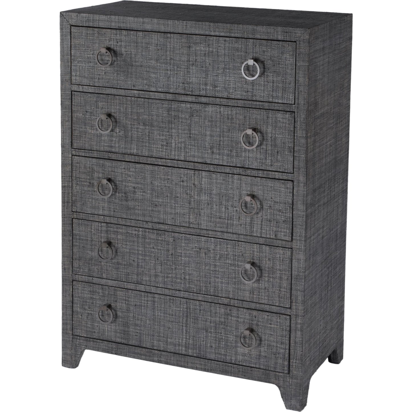 002 SI-2077794 | Primary Silo | Bar Harbor 5 Drawer Raffia Dresser by Butler Specialty Company. Made from gmelina solids, mdf, oak veneer, saguran raffia with zinc handles in a traditional style.