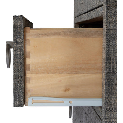 Bar Harbor 5 Drawer Raffia Dresser by Butler Specialty Company. Made from gmelina solids, mdf, oak veneer, saguran raffia with zinc handles in a traditional style.