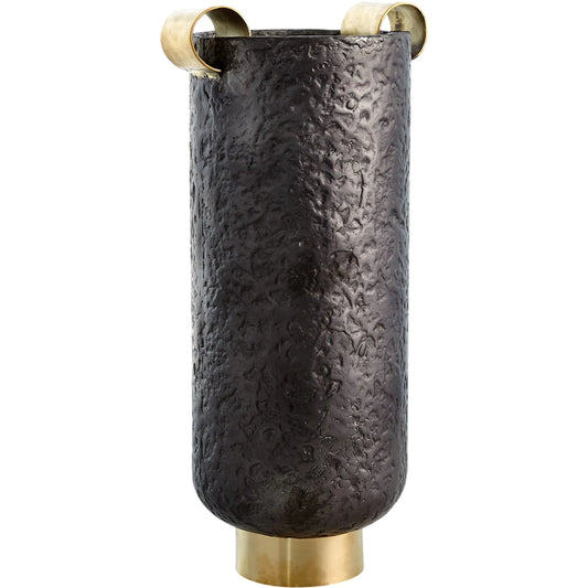 Ferro Urn by Global Views in black and brass. Made from unique in a unique style.