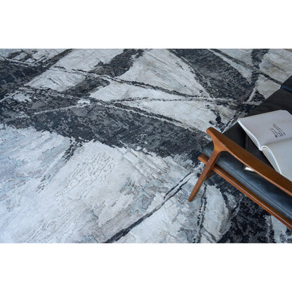 Floor Art 5707 Rug by Exquisite Rugs in silvery, dark gray. Made from bamboo silk in a unique style.